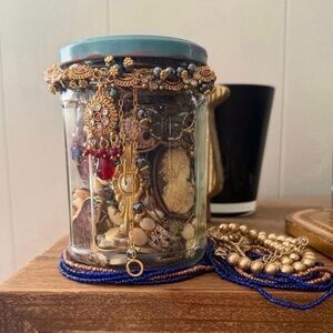 New Orleans Mystery Jewelry Jar- beautiful treasures and deep vintage fashion